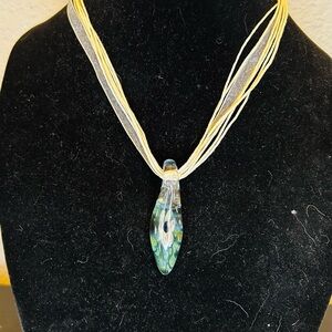 Elegant Multicolor Glass Pendant Necklace